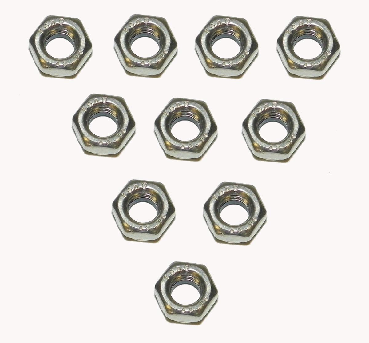 Nut, Nylon Lock; 6mm Stainless - Pack Of 10