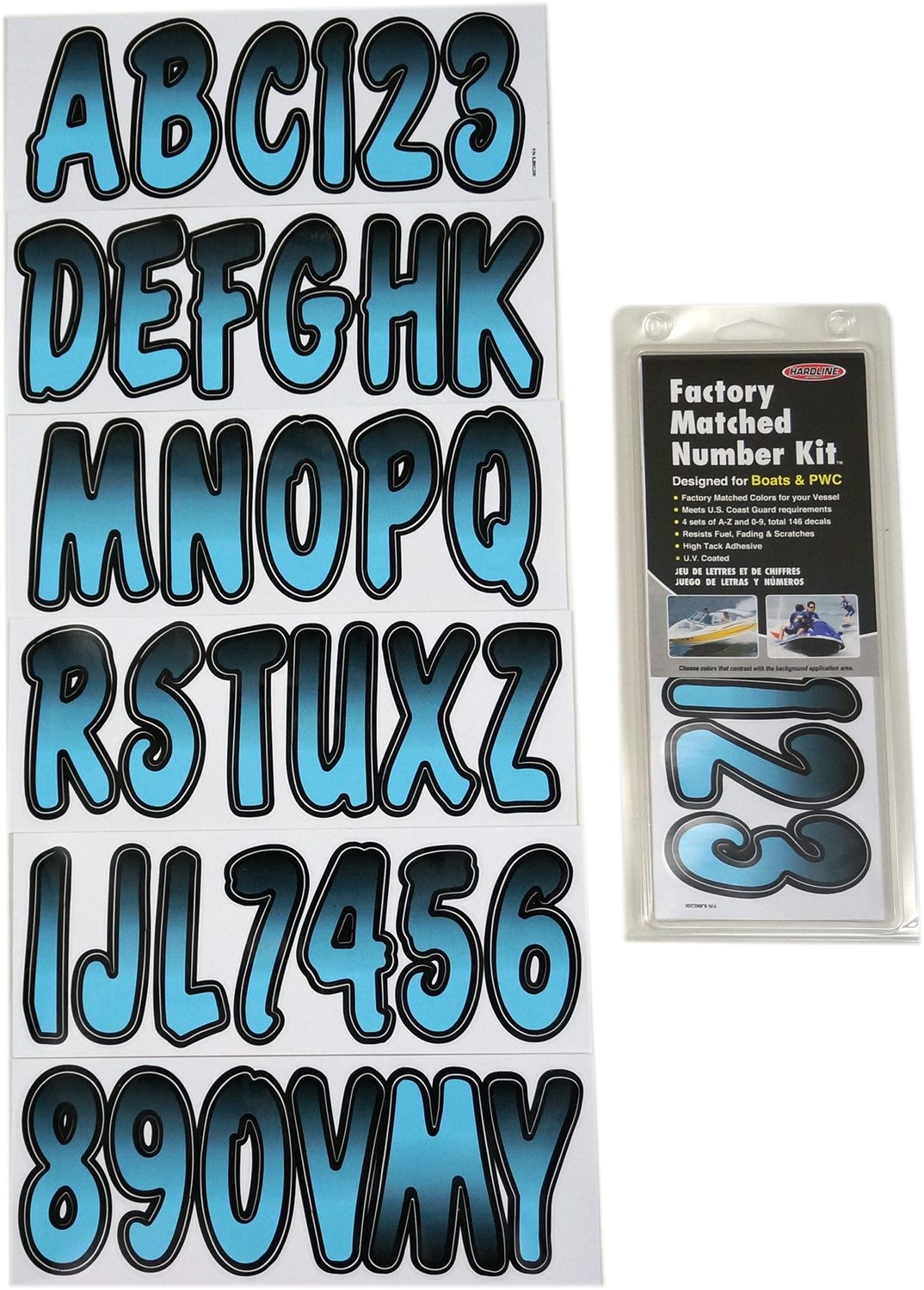ID Sticker Kit; Blue Jay / Black