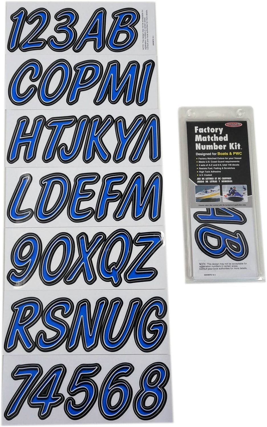 ID Sticker Kit; Blue / Black