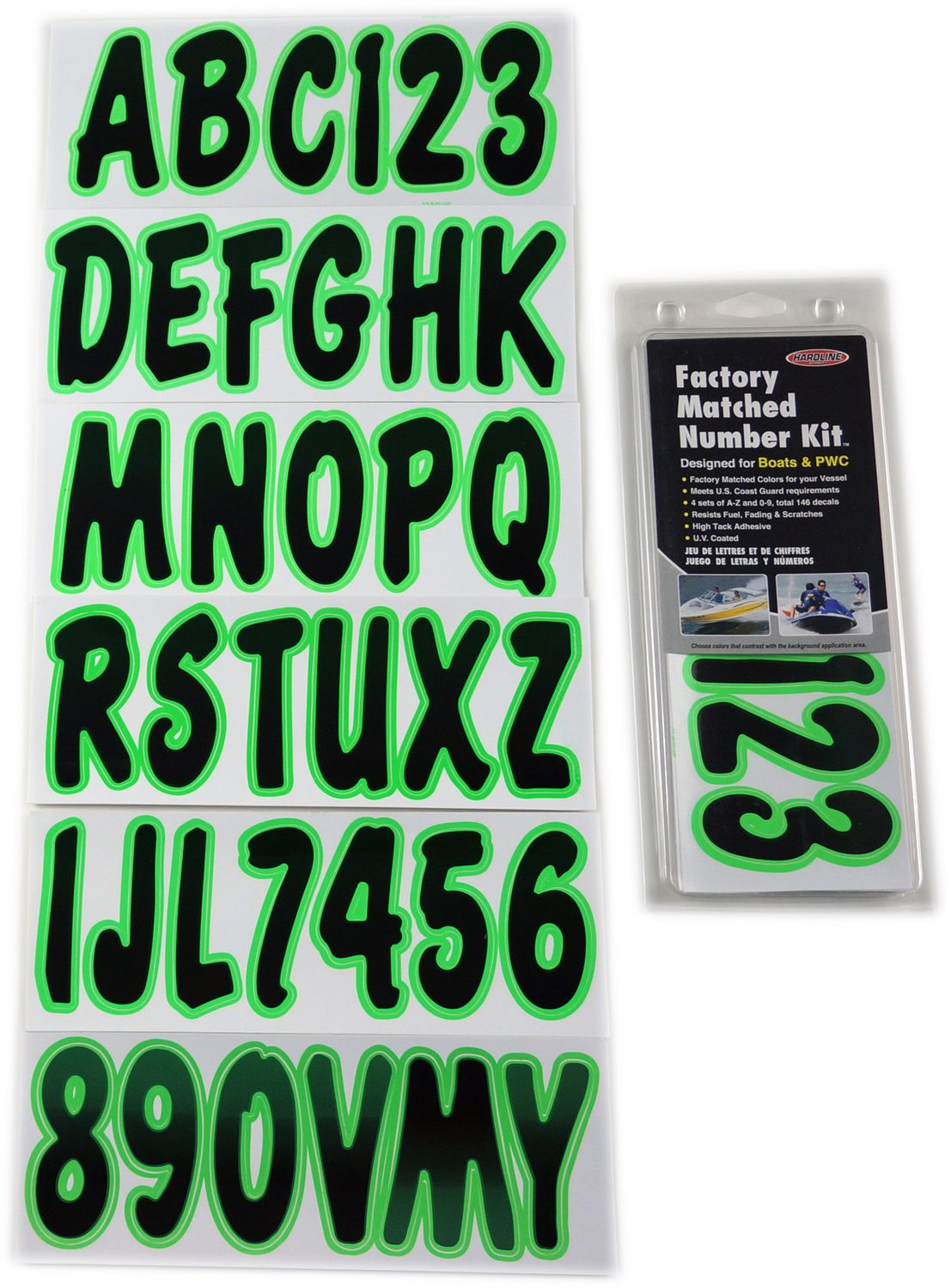 ID Sticker Kit; Black / Kiwi Green
