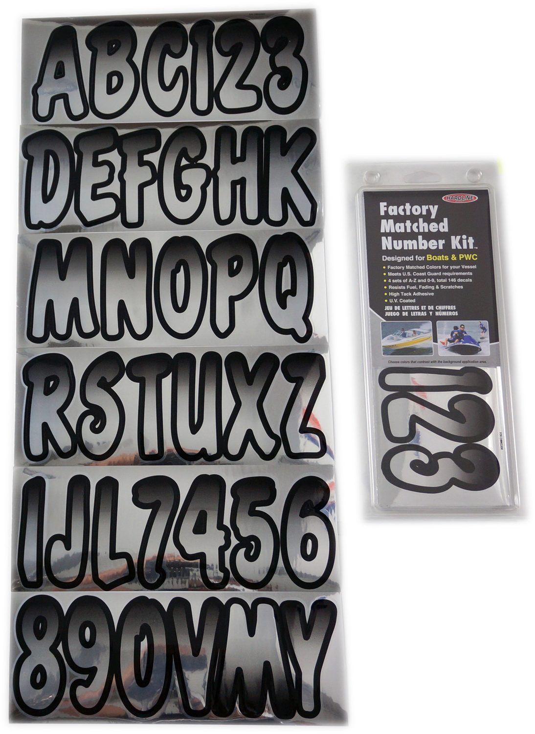 ID Sticker Kit; Chrome / Black