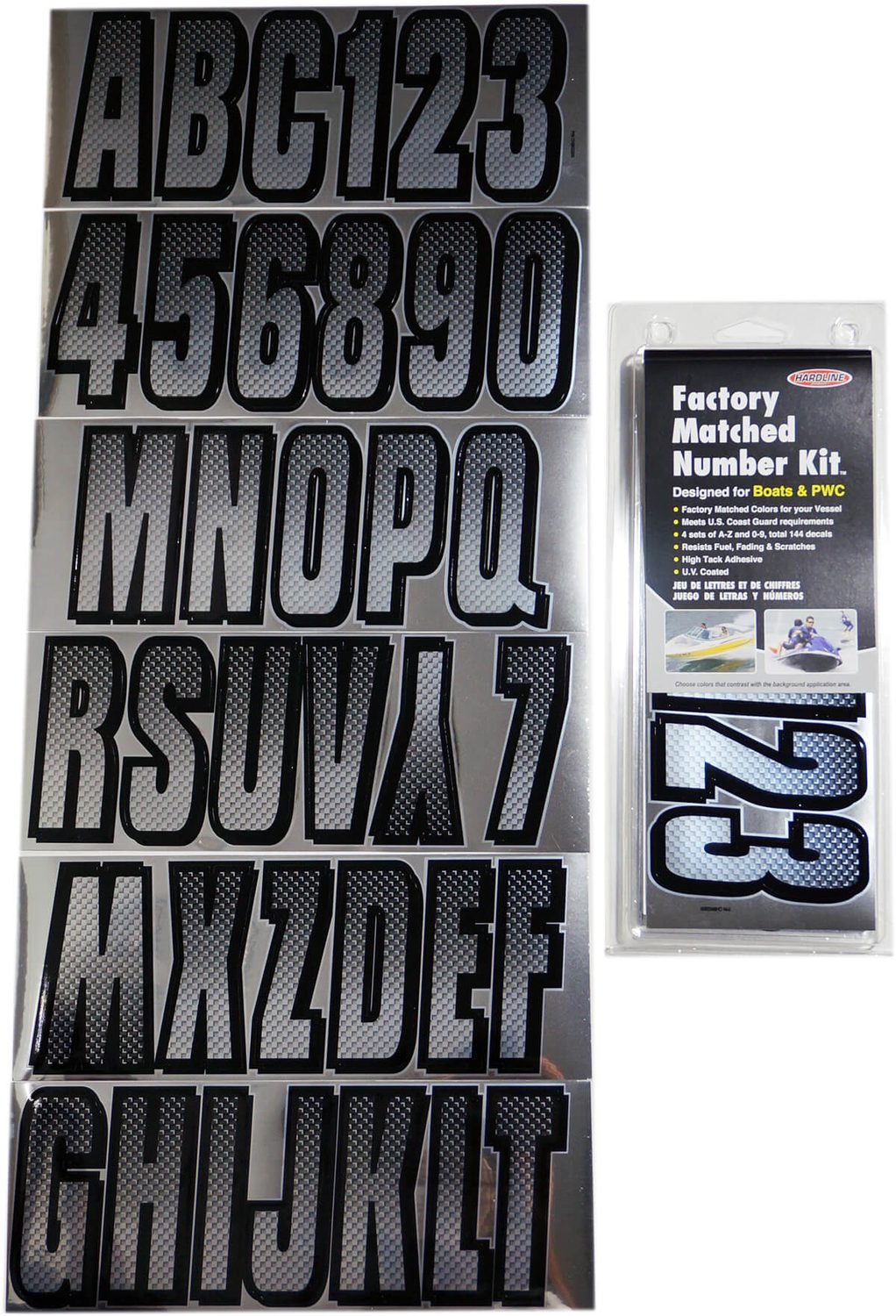 ID Sticker Kit; Chrome / Black