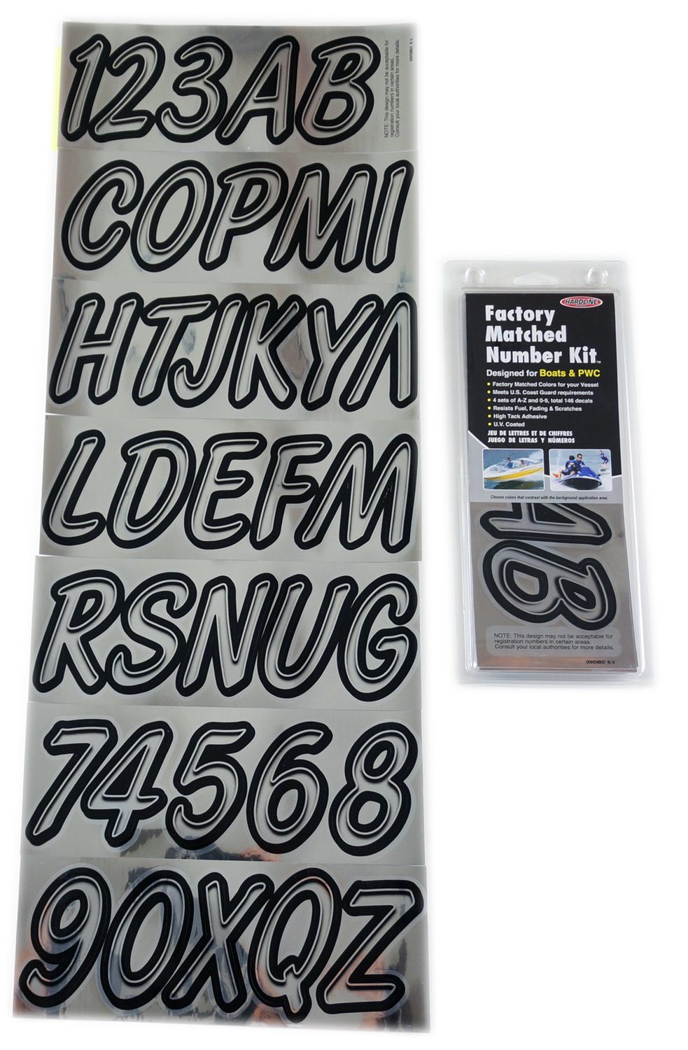 ID Sticker Kit; Chrome / Black