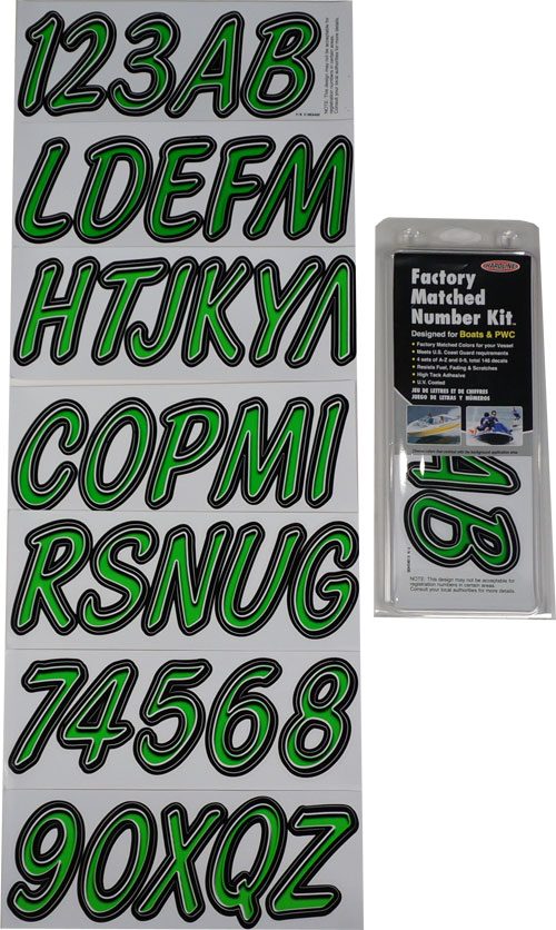 ID Sticker Kit; Kiwi Green/ Black