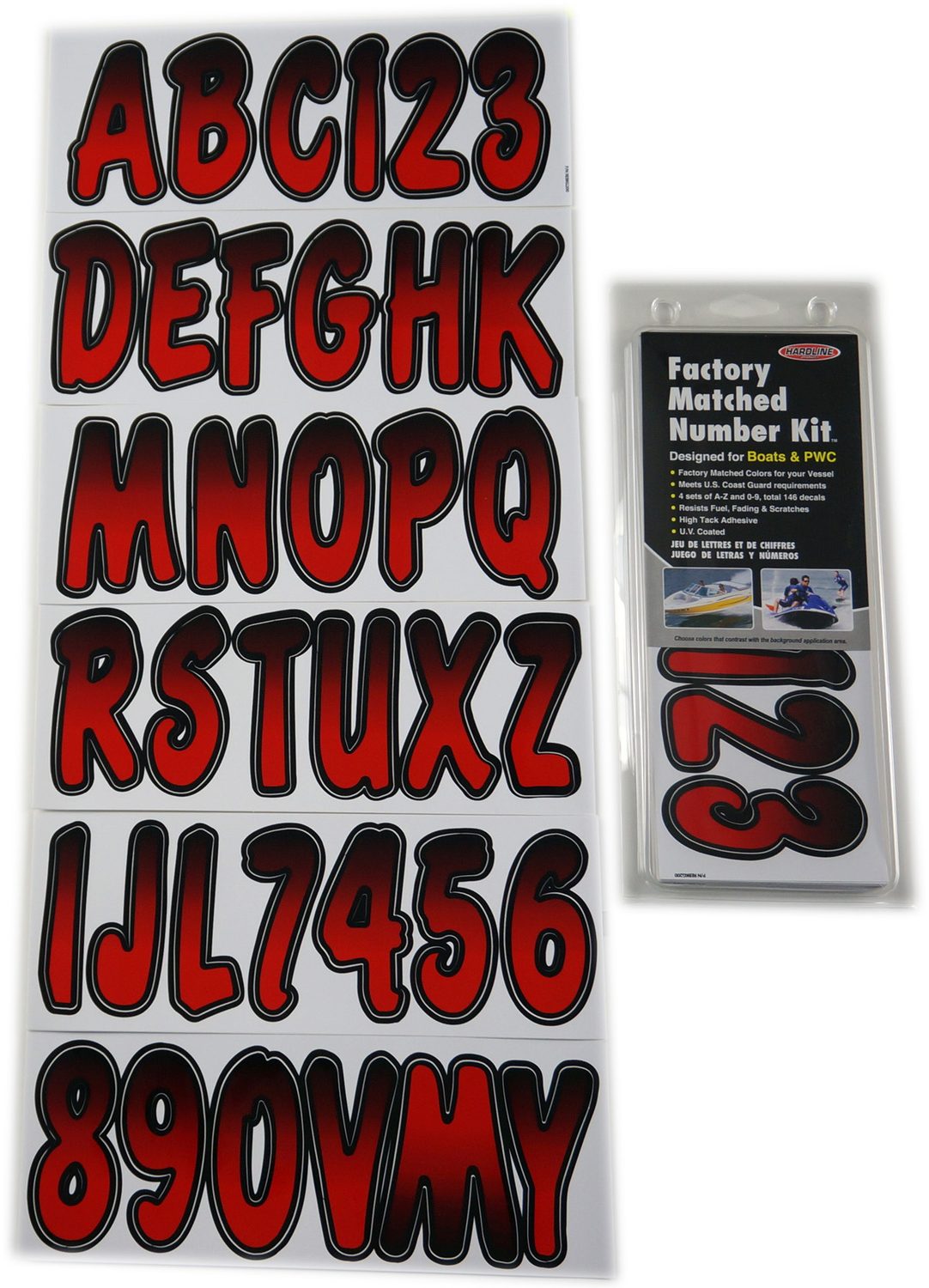ID Sticker Kit; Red / Black