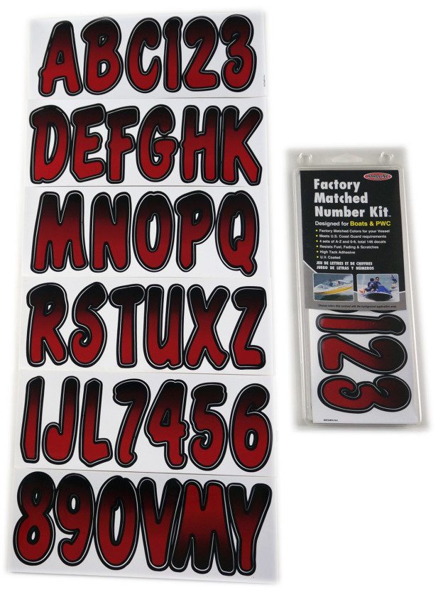 ID Sticker Kit; Red / Black