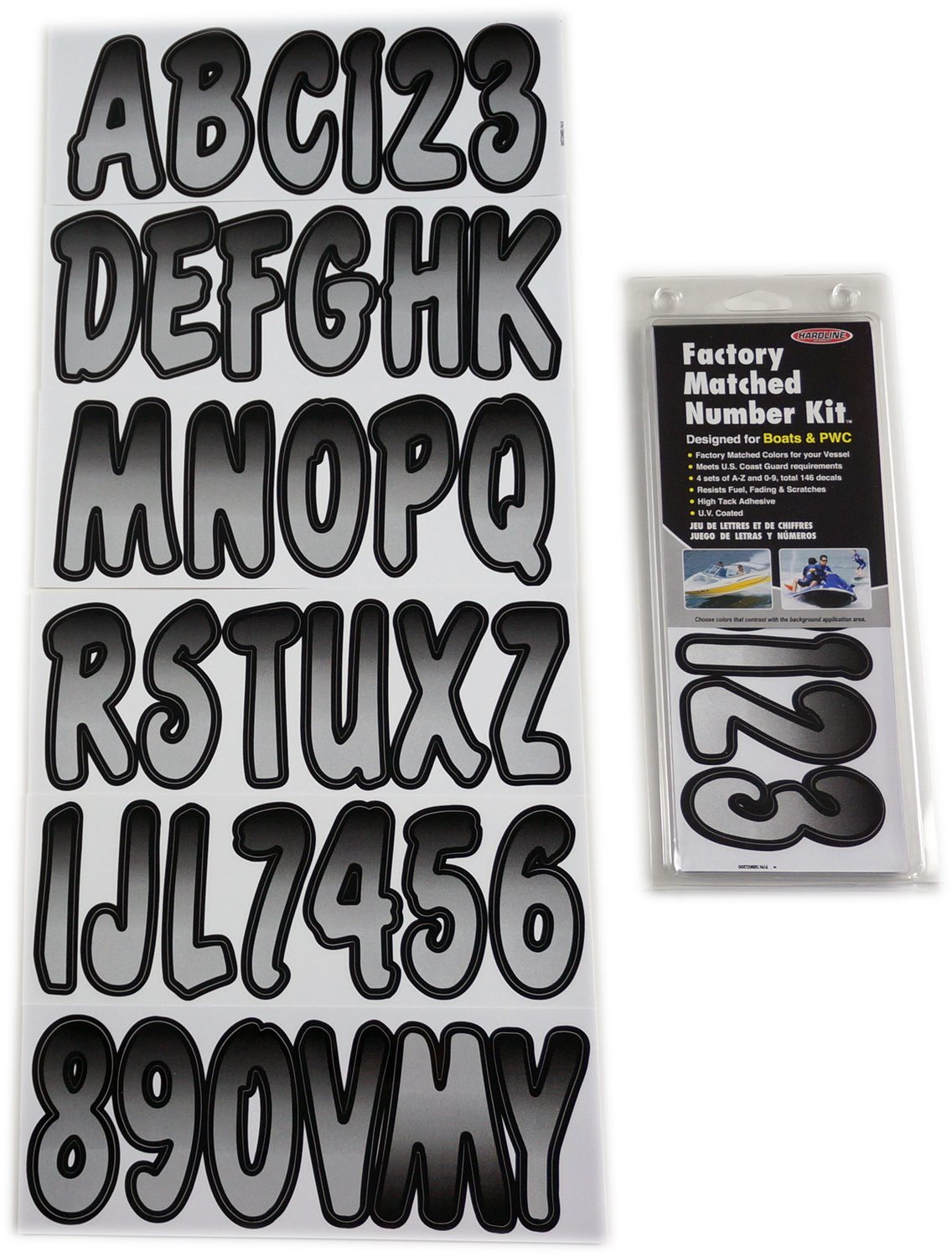ID Sticker Kit; Silver / Black