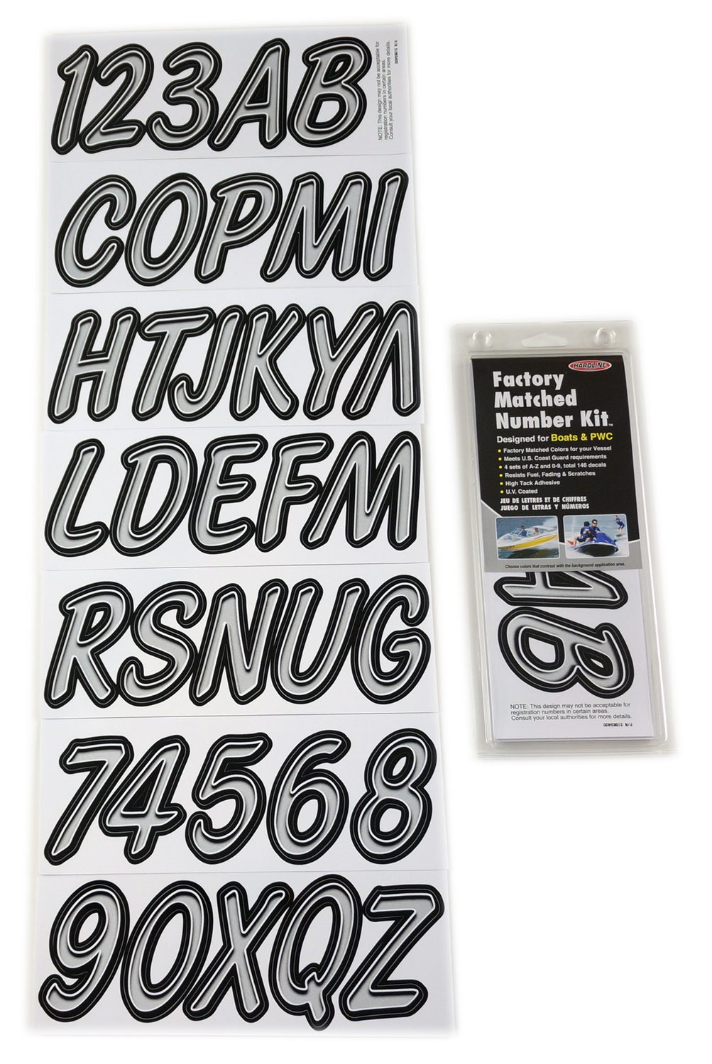 ID Sticker Kit; Silver Glitter / Black