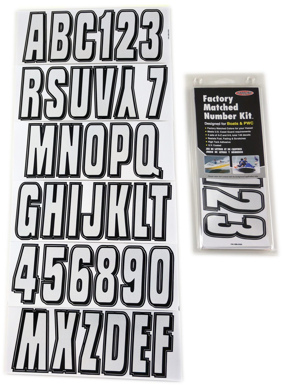 ID Sticker Kit; Silver / Black