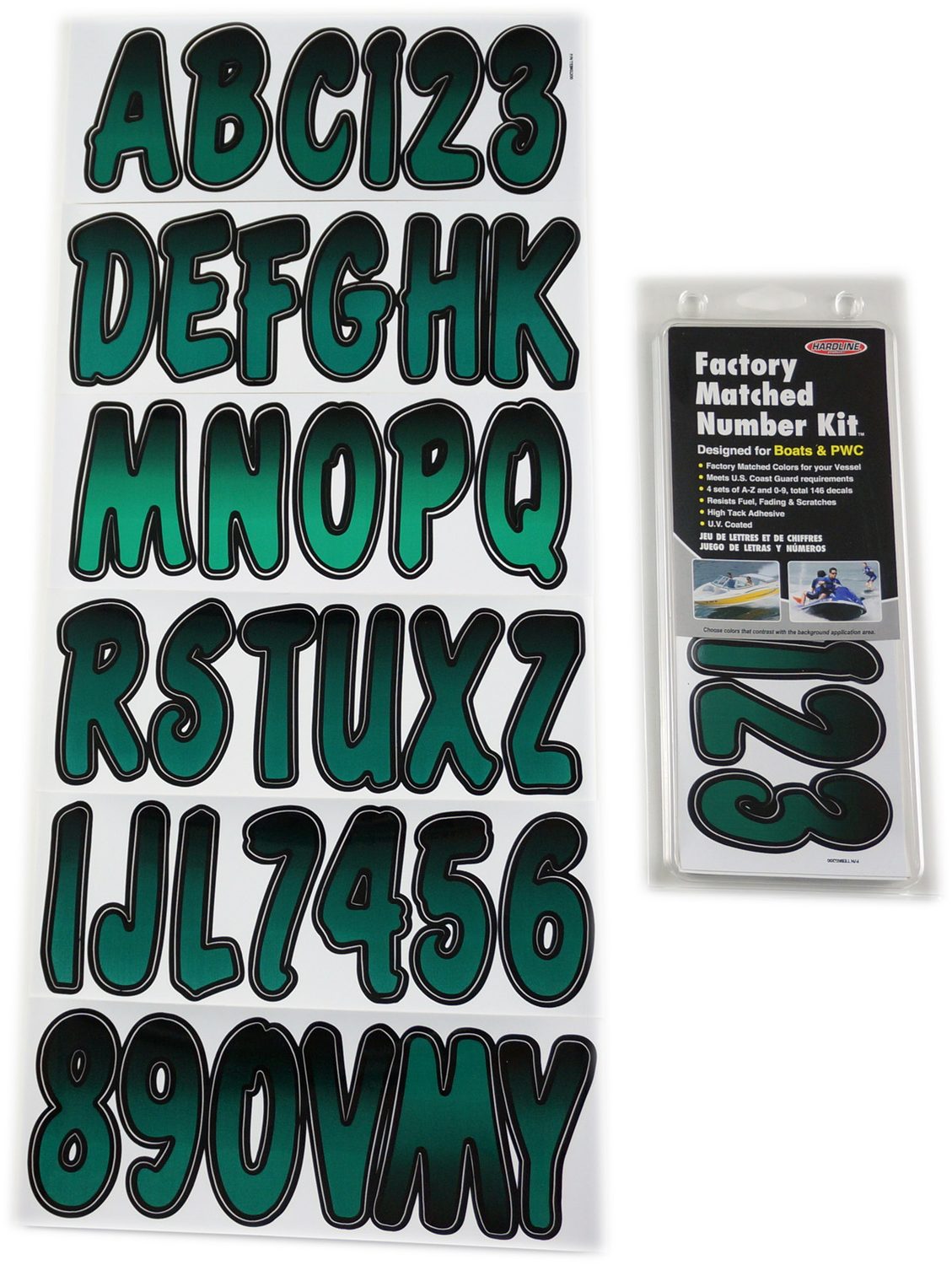ID Sticker Kit; Forrest Green / Black