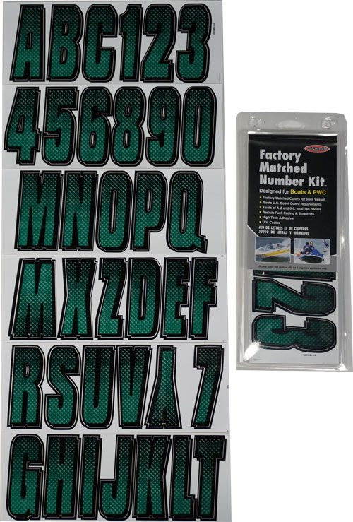 ID Sticker Kit; Forrest Green / Black