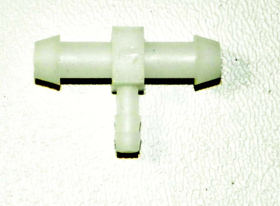 Plastic T Fitting; 1/4'' x 1/4'' x 1/8''