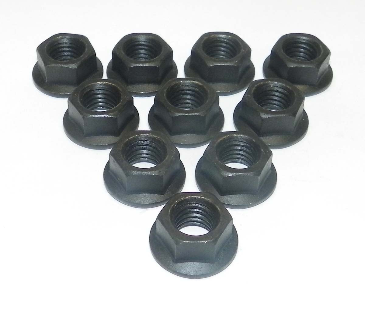 Nut, Hex Flanged; 10mm Black - Pack Of 10