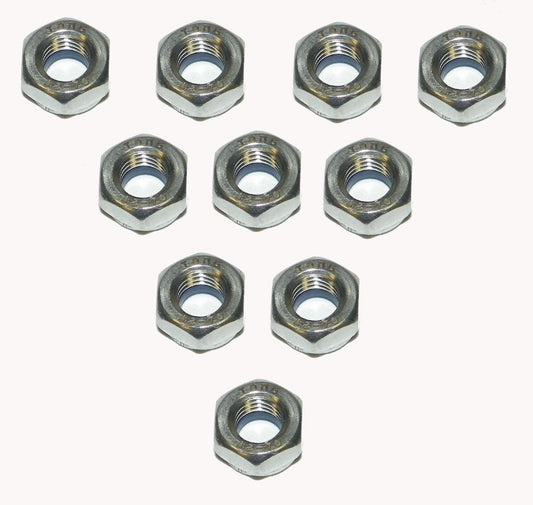 Nut, Nylon Lock; 8mm Stainless - Pack Of 10