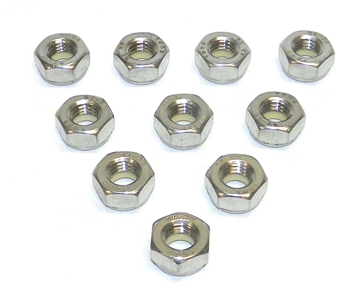 Nut, Nylon Lock; 10mm Stainless - Pack Of 10