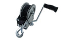 Trailer Winch; 2000LB 20' Strap w/ Hook Dual Gear