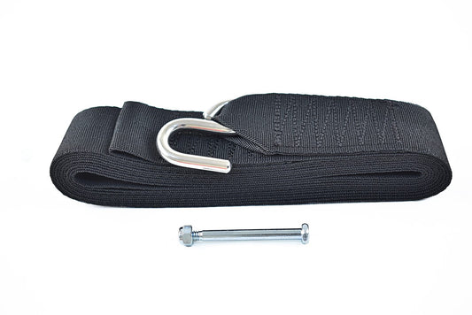 Trailer Winch Strap; 2'' x 15' w/ Stainless Hook