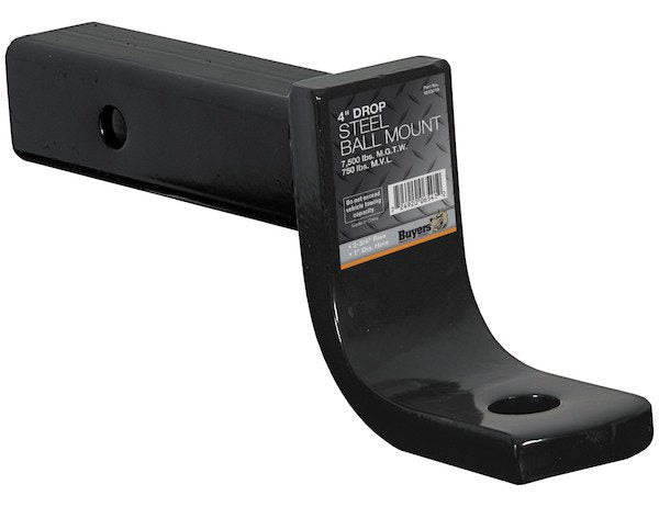 Ball Mount; 4'' Drop - 1'' Ball Hole - 8'' Tube