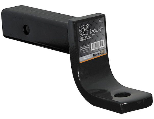Ball Mount; 4'' Drop - 1'' Ball Hole - 8'' Tube
