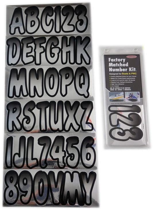 ID Sticker Kit; Chrome / Black
