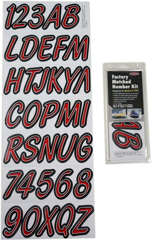ID Sticker Kit; Red / Black
