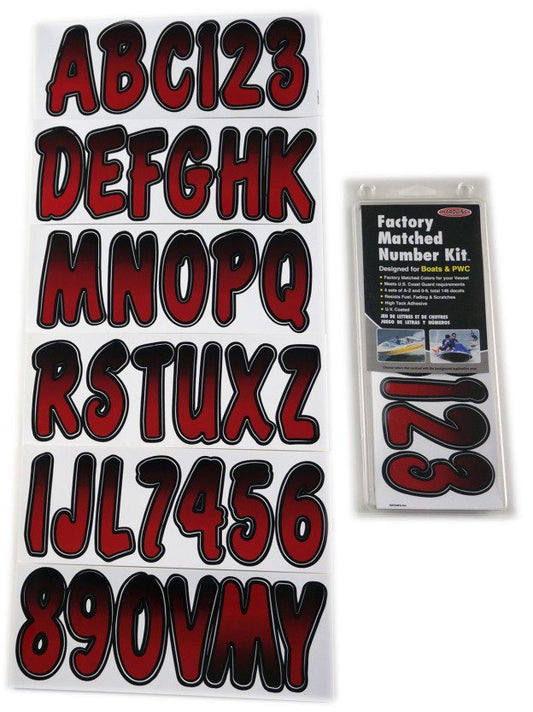ID Sticker Kit; Red / Black