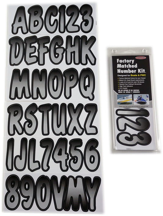 ID Sticker Kit; Silver / Black